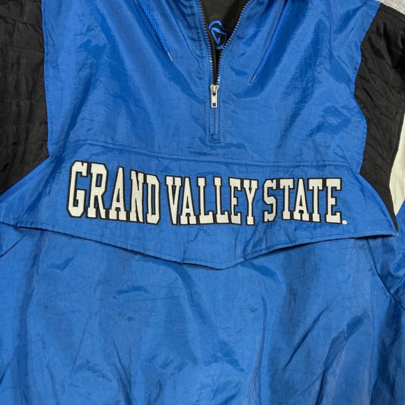 Majestic Grand Valley State Lakers Pullover Anorak Jacket Blue Mens L - Picture 3 of 13